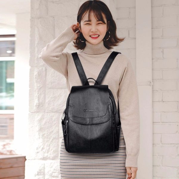 2019 Female Leather Backpacks High Quality Sac A Dos Ladies Bagpack Luxury Designer Large Capacity Casual 2 2019 Female Leather Backpacks High Quality Sac A Dos Ladies Bagpack Luxury Designer Large Capacity Casual Daypack Girl Mochilas