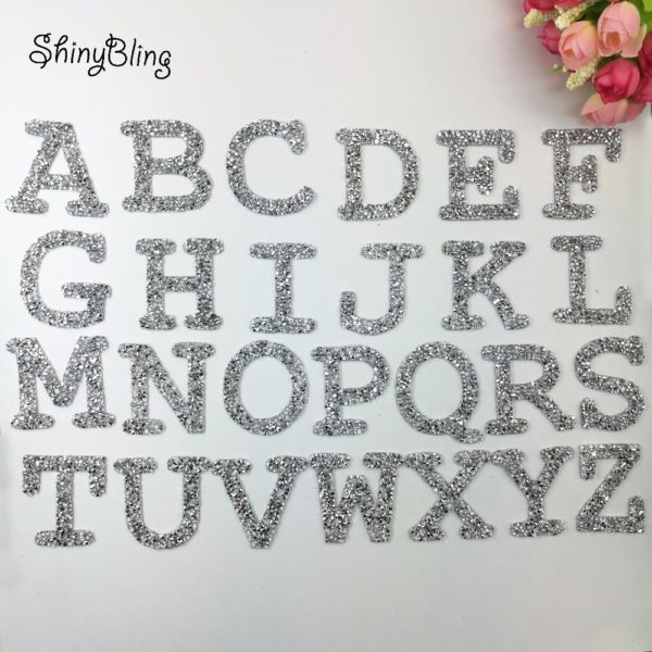 A Z 1PC Rhinestone English Alphabet Letter Mixed Embroidered Iron On Patch For Clothing Badge Paste A-Z 1PC Rhinestone English Alphabet Letter Mixed Embroidered Iron On Patch For Clothing Badge Paste For Clothes Bag Pant shoes