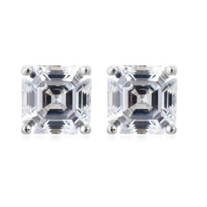 AINUOSHI Brand Sparkling Square Stud Earring Asscher Cut Sona Diamond Pure 925 Sterling Silver Shining Earring Innrech Market.com