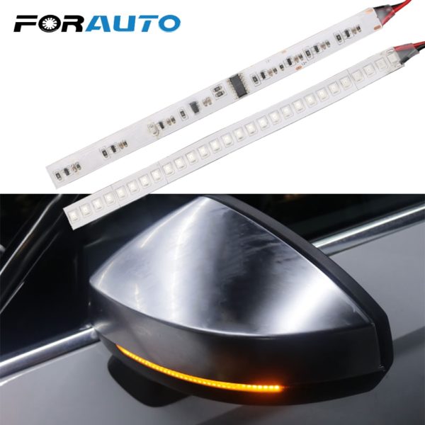 FORAUTO 1 Pair Car Rearview Mirror Indicator Lamp Streamer Strip Flowing Turn Signal Lamp Amber LED FORAUTO 1 Pair Car Rearview Mirror Indicator Lamp Streamer Strip Flowing Turn Signal Lamp Amber LED Car Light Source 28 SMD