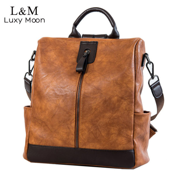 Fashion Women High Quality Leather Backpack Multifunction Leatherett Backpack For Female Big Bookbag Travel Bag Sac Fashion Women High Quality Leather Backpack Multifunction Leatherett Backpack For Female Big Bookbag Travel Bag Sac A Dos XA279H