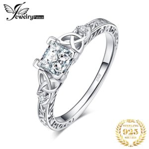 JPalace Celtic Knot Princess CZ Engagement Ring 925 Sterling Silver Rings for Women Anniversary Wedding Rings Innrech Market.com