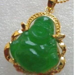 New good Lucky Green JADE NEW Buddha Pendant Necklace Innrech Market.com