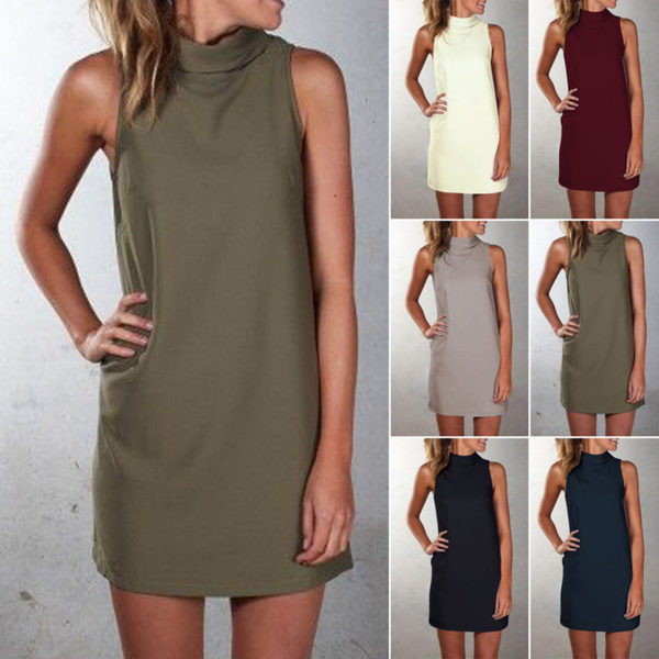 Women summer dress 2019 cheap hot cakes hot style high necked sleeveless cultivate dresses quantity vestidos Women summer dress 2019 cheap hot cakes hot style high-necked sleeveless cultivate dresses quantity vestidos LX1027