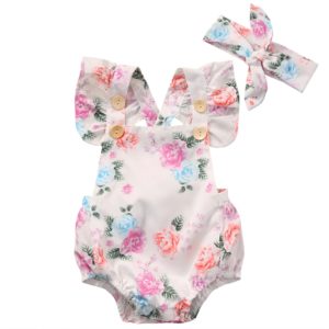 0 24M Adorable Baby Girls Floral Romper Summer Infant Toddler Baby Girl Short Ruffle Sleeve Clothes Innrech Market.com