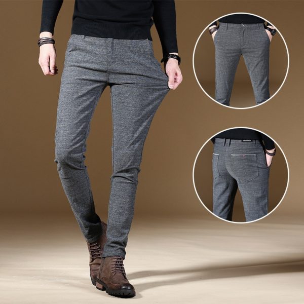 2019 Fashion High Quality Men Pants Spring Autumn Men Pants Trousers Male Classic Business Casual Trousers 2019 Fashion High Quality Men Pants Spring Autumn Men Pants Trousers Male Classic Business Casual Trousers Full length