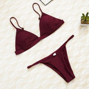 2019 Women Micro Bikini set Push Up Swimwear Solid Beach Bathing Suit Brazilian Thong Swimsuit For 1 Innrech Market.com