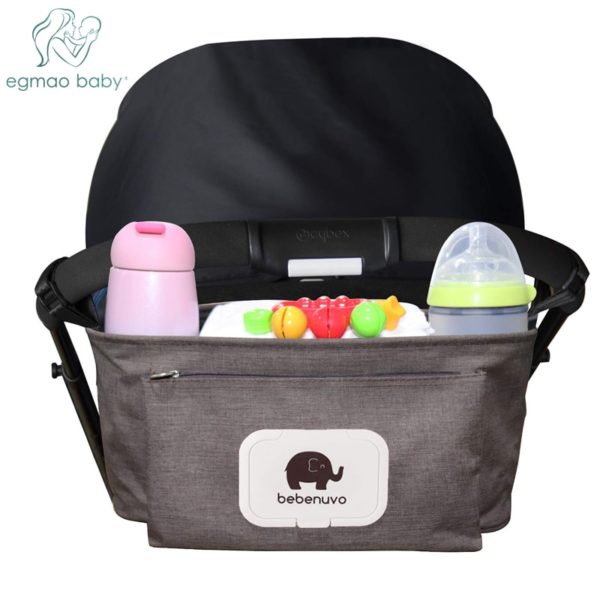 Baby Stroller Organizer Bag with Tissue Pocket and Cup Holders Extra Large Storage Space Baby Stroller Baby Stroller Organizer Bag with Tissue Pocket and Cup Holders Extra-Large Storage Space Baby Stroller Accessories Bag Nappy Bag