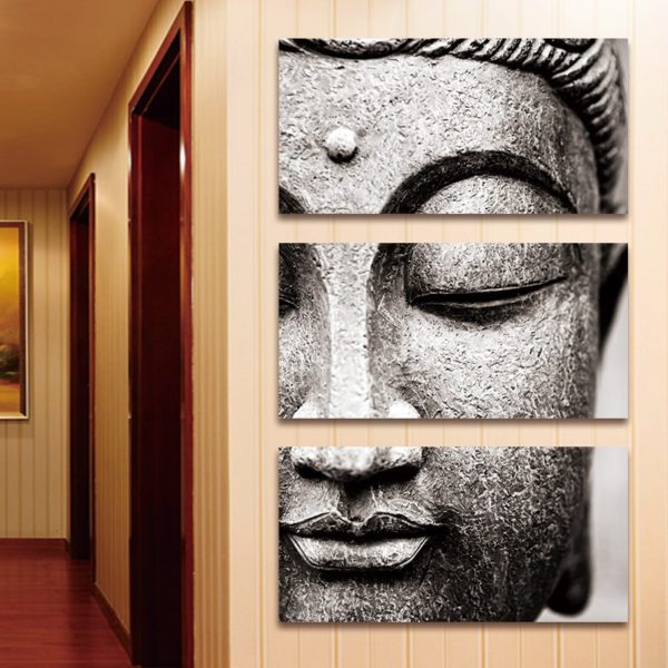 Canvas painting Wall Art pictures Gray 3 Panel Modern Large Oil Style poster Buddha Wall Print Canvas painting Wall Art pictures Gray 3 Panel Modern Large Oil Style poster Buddha Wall Print Home Decor for Living Room