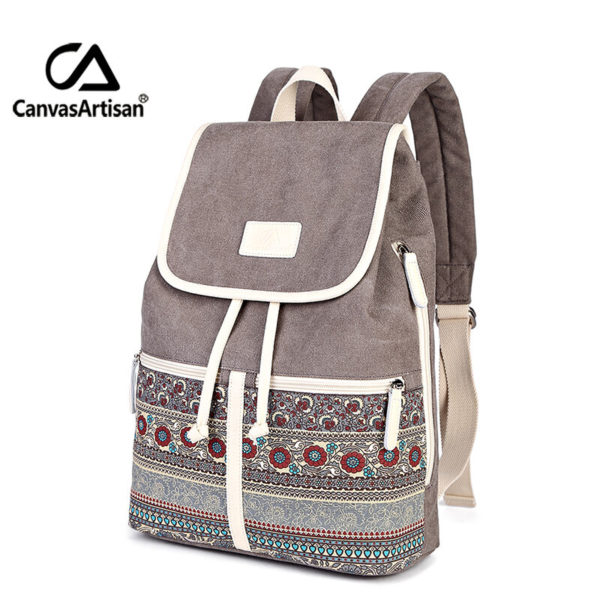 Canvasartisan Top Quality Canvas Women Backpack Casual College Bookbag Female Retro Stylish Daily Travel Laptop Backpacks Canvasartisan Top Quality Canvas Women Backpack Casual College Bookbag Female Retro Stylish Daily Travel Laptop Backpacks Bag