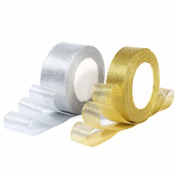 Gold Silver Silk Satin Organza Ribbon 0 6 5CM Glitter Embroidered Onions Ribbons for Wedding Cake Gold/Silver Silk Satin Organza Ribbon 0.6-5CM Glitter Embroidered Onions Ribbons for Wedding Cake Gift Decoration Craft Supplies