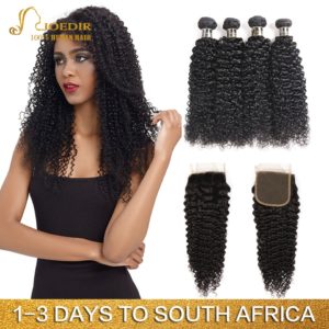 Joedir Hair Brazilian Afro Kinky Curly Human Hair Weave Non Remy Hair Extensions Bundles With Closure Innrech Market.com