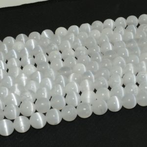 Natural Selenite Loose Round Beads 6mm 8mm 10mm Without Glue Injected Surface is not Smooth and Innrech Market.com