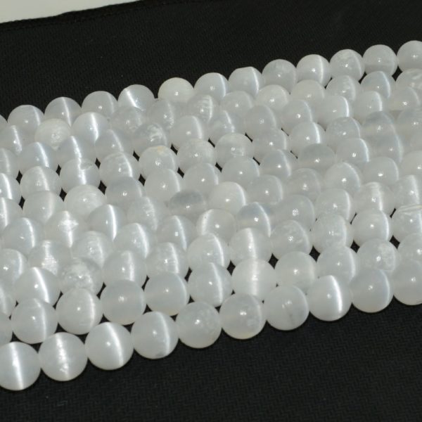 Natural Selenite Loose Round Beads 6mm 8mm 10mm Without Glue Injected Surface is not Smooth and Natural Selenite Loose Round Beads 6mm,8mm, 10mm - Without Glue Injected - Surface is not Smooth and not Perfect Round