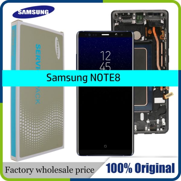New 6 3 Original SUPER AMOLED Display For SAMSUNG Galaxy NOTE8 LCD N950 N950F Display Touch New 6.3" Original SUPER AMOLED Display For SAMSUNG Galaxy NOTE8 LCD N950 N950F Display Touch Screen Replacement Parts+Frame