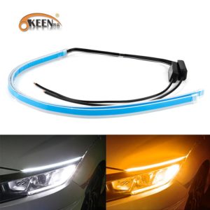 OKEEN 2Pcs Slim Flexible DRL LED Knight Rider Strip Light For Headlight Sequential Flowing Amber Turn Innrech Market.com