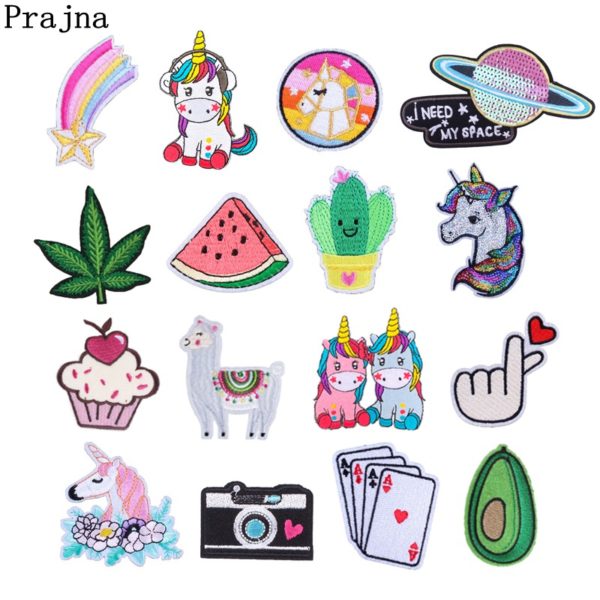 Prajna Cartoon Unicorn Planet Things Iron On Patches For Clothing Embroidery Stripe On Clothes Cute DIY Prajna Cartoon Unicorn Planet Things Iron On Patches For Clothing Embroidery Stripe On Clothes Cute DIY Sequin Applique Badge