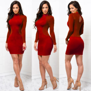 Sexy Women Dress See Through Mesh Bandage Bodycon Long Sleeve Women Clothes Evening Sexy Party Clubwear Home v1 VC