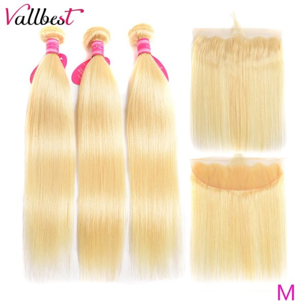Vallbest 613 Bundles With Frontal Middle Ratio Brazilian Straight Hair 3 Bundles With Closure Remy Blonde Vallbest 613 Bundles With Frontal Middle Ratio Brazilian Straight Hair 3 Bundles With Closure Remy Blonde Bundles With Frontal