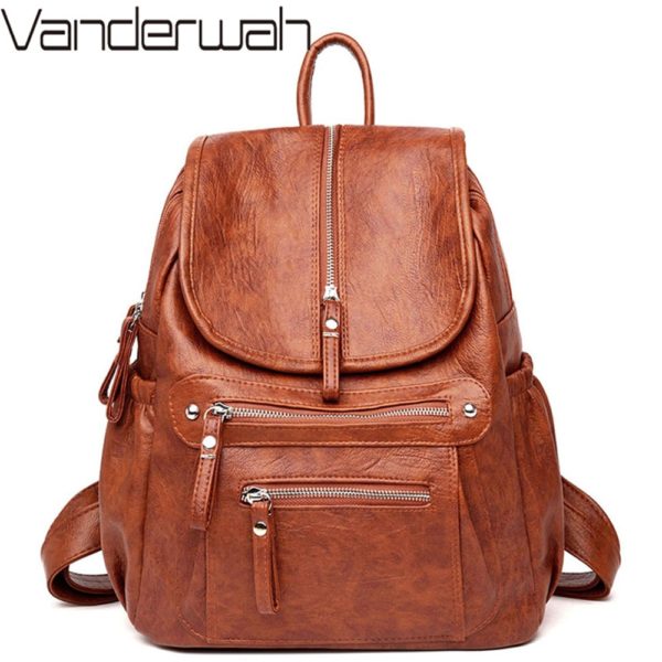 Women Backpack Female High Quality Soft Leather Book School Bags For Teenage Girls Sac A Dos Women Backpack Female High Quality Soft Leather Book School Bags For Teenage Girls Sac A Dos Travel Back pack Rucksacks Mochilas