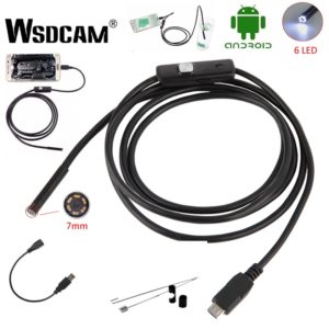 Wsdcam Endoscope Camera 7MM 2 in 1 Micro USB Mini Camcorders Waterproof 6 LED Borescope Inspection Innrech Market.com