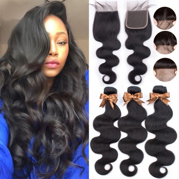 BEAUDIVA Brazilian Hair Body Wave 3 Bundles With Closure Human Hair Bundles With Closure Lace Closure BEAUDIVA Brazilian Hair Body Wave 3 Bundles With Closure Human Hair Bundles With Closure Lace Closure Remy Human Hair Extension
