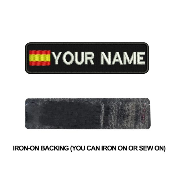 Custom SPAIN name patches tags personalized iron on hook backing 3 Custom SPAIN name patches tags personalized iron on hook backing