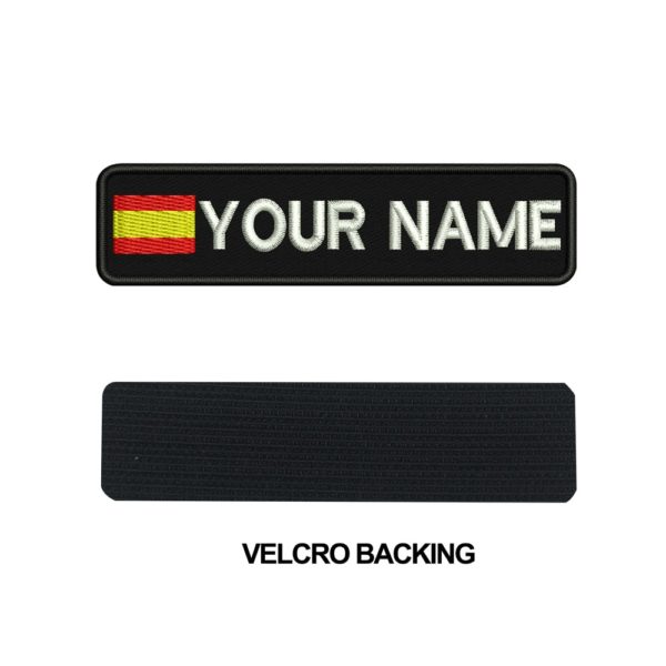 Custom SPAIN name patches tags personalized iron on hook backing 4 Custom SPAIN name patches tags personalized iron on hook backing