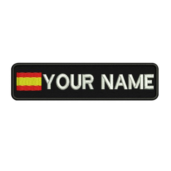 Custom SPAIN name patches tags personalized iron on hook backing Custom SPAIN name patches tags personalized iron on hook backing