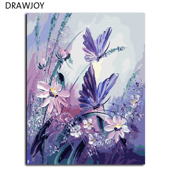 DRAWJOY Frameless Pictures Painting By Numbers Handpainted On Canvas DIY Oil Painting By Numbers 40 50cm DRAWJOY Frameless Pictures Painting By Numbers Handpainted On Canvas DIY Oil Painting By Numbers 40*50cm Butterfly G406
