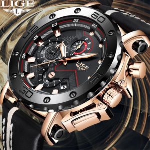 Relogio Masculino 2019 New LIGE Sport Chronograph Mens Watches Top Brand Casual Leather Waterproof Date Quartz Innrech Market.com