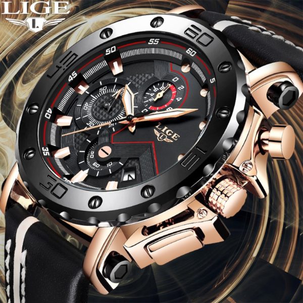 Relogio Masculino 2019 New LIGE Sport Chronograph Mens Watches Top Brand Casual Leather Waterproof Date Quartz Relogio Masculino New LIGE Sport Chronograph Mens Watches Top Brand Casual Leather Waterproof Date Quartz Watch Man Clock