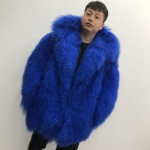 2019 Men s real mongolian sheep fur coat hooded warm winter outerwear lapel beach wool fur Innrech Market.com