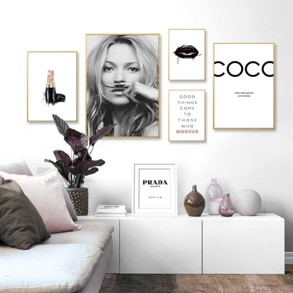Abstract Modern Fashion Make Up Canvas Painting Black White Salon Posters Prints Nordic Wall Art Pictures Abstract Modern Fashion Make Up Canvas Painting Black White Salon Posters Prints Nordic Wall Art Pictures Living Room Home Decor