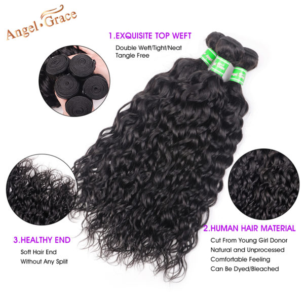 AngelGrace Hair Water Wave Bundles With Closure Remy Human Hair 3 Bundles With Closure Brazilian Hair 1 AngelGrace Hair Water Wave Bundles With Closure Remy Human Hair 3 Bundles With Closure Brazilian Hair Weave Bundles With Closure