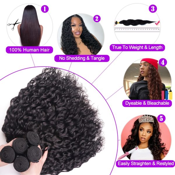 AngelGrace Hair Water Wave Bundles With Closure Remy Human Hair 3 Bundles With Closure Brazilian Hair 3 AngelGrace Hair Water Wave Bundles With Closure Remy Human Hair 3 Bundles With Closure Brazilian Hair Weave Bundles With Closure