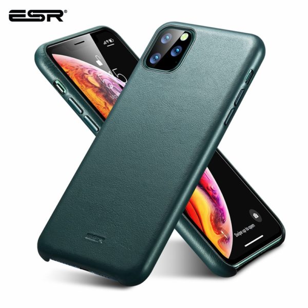 ESR Case for iPhone 11 Pro Max Leather Case Cover Brand Black Green Genuine Leather Protective ESR Case for iPhone 11 Pro Max Leather Case Cover Brand Black Green Genuine Leather Protective Cover for iPhone 11 2019 11pro