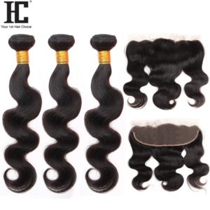 HC Brazilian Body Wave With Frontal Ear To Ear Lace Frontal Closure With Bundles Non Remy Innrech Market.com