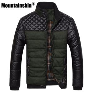 Mountainskin Brand Men s Jackets and Coats 4XL PU Patchwork Designer Jackets Men Outerwear Winter Fashion Innrech Market.com