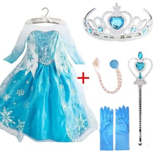 Queen Elsa Dresses Elsa Elza Costumes Princess Anna Dress for Girls Party Vestidos Fantasia Kids Girls Innrech Market.com