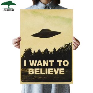 DLKKLB Vintage Classic Movie The Poster I Want To Believe Poster Bar Cafe Home Kraft Paper Innrech Market.com