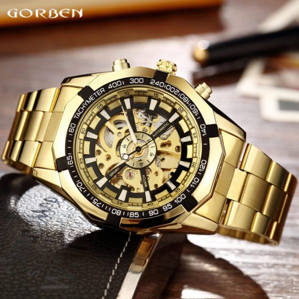 Luxury Silver Automatic Mechanical Watches for Men Skeleton Stainless Steel Self wind Wrist Watch Men Clock 3 Luxury Silver Automatic Mechanical Watches for Men Skeleton Stainless Steel Self-wind Wrist Watch Men Clock relogio masculino