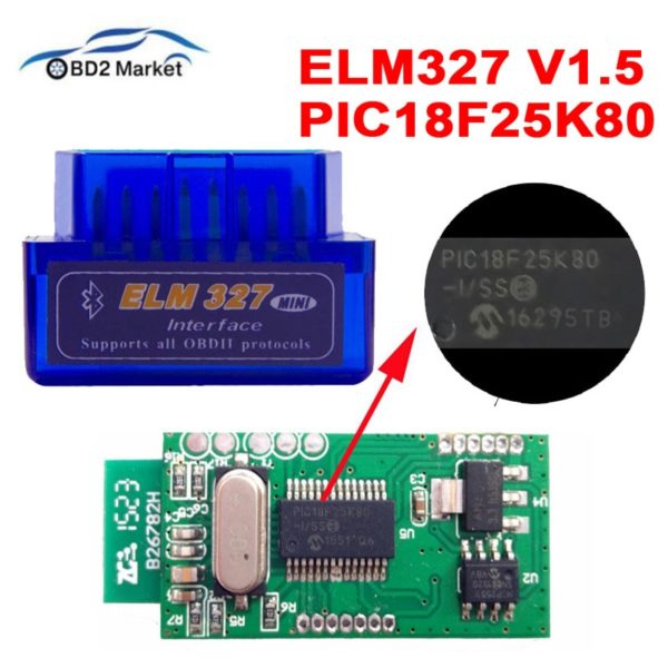 MINI ELM327 V1 5 PIC18F25K80 Bluetooth OBD2 Scanner Diagnostic adapter ELM 327 v1 5 OBD OBDII MINI ELM327 V1.5 PIC18F25K80 Bluetooth OBD2 Scanner Diagnostic adapter ELM 327 v1.5 OBD OBDII Code reader scan-tool For ATAL