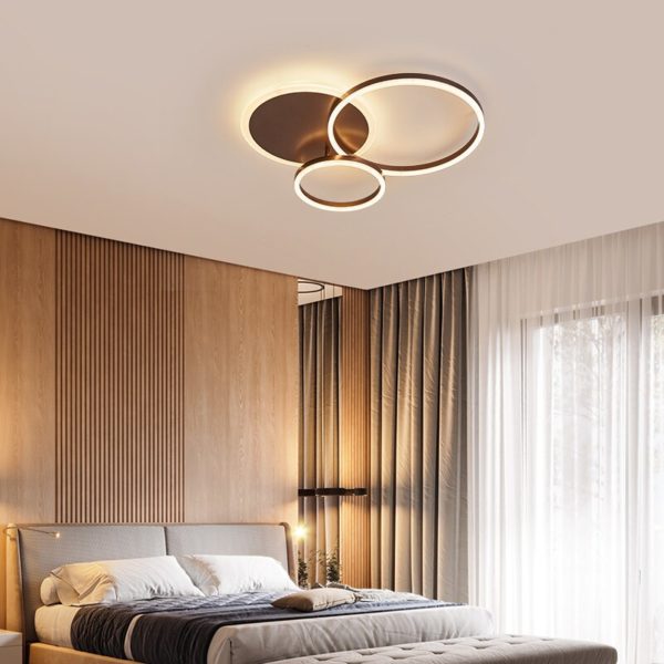 NEO Gleam 2 3 5 6 Circle Rings Modern led ceiling Lights For living Room Bedroom 2 Circular Ceiling Light | Circular Light Bulb | NEO Gleam 2/3/5/6 Circle Rings Modern led ceiling Lights For living Room Bedroom Study Room White/Brown Color ceiling Lamp led circle light, circle light, ring ceiling light
