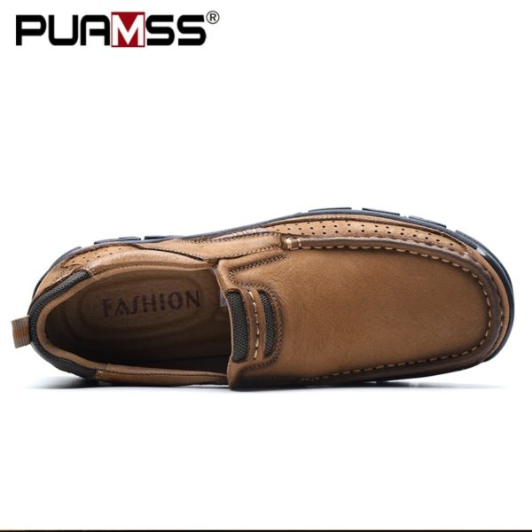 2019 New Men Shoes Genuine Leather Men Flats Loafers High Quality Outdoor Men Sneakers Male Casual 2 2019 New Men Shoes Genuine Leather Men Flats Loafers High Quality Outdoor Men Sneakers Male Casual Shoes Plus Size 48