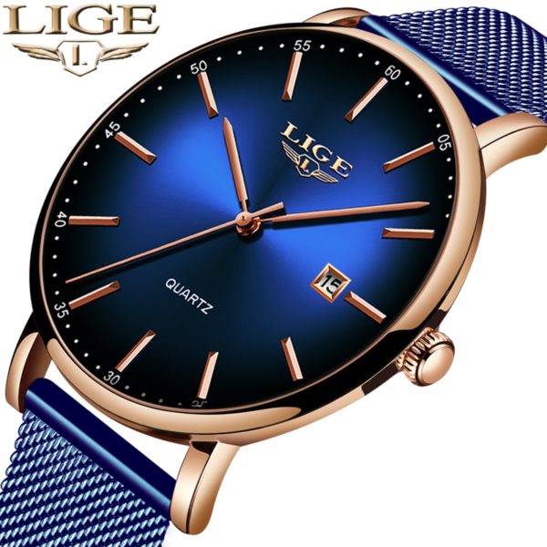 LIGE Fashion Mens Watches Top Brand Luxury Blue Waterproof Watches Ultra Thin Date Simple Casual Quartz LIGE Fashion Mens Watches Top Brand Luxury Blue Waterproof Watches Ultra Thin Date Simple Casual Quartz Watch Men Sports Clock