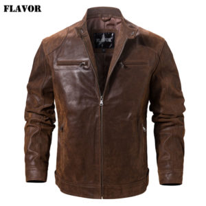 Men s Pigskin Real Leather Jacket Motorcycle Jacket Coat Men Innrech Market.com