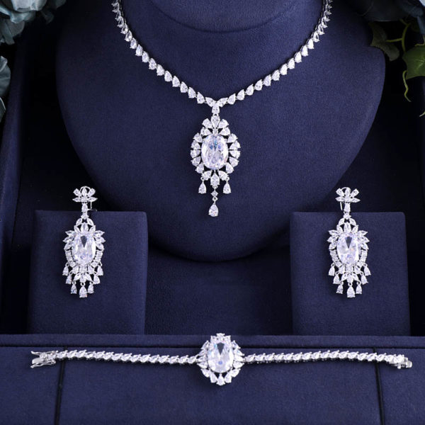 jankelly Hotsale African 3 pcs Bridal Jewelry Sets New Fashion Dubai Full Jewelry Set For Women jankelly Hotsale African 3 pcs Bridal Jewelry Sets New Fashion Dubai Full Jewelry Set For Women Wedding Party Accessories Design