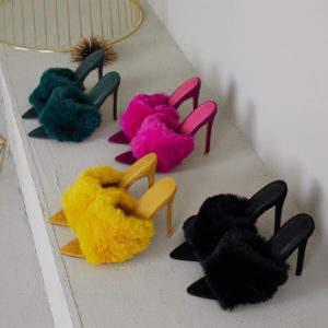 2019 New European Station Sandals Candy Color Luxury Rabbit Fur Slippers Large Women Shoes Size 35 Innrech Market.com