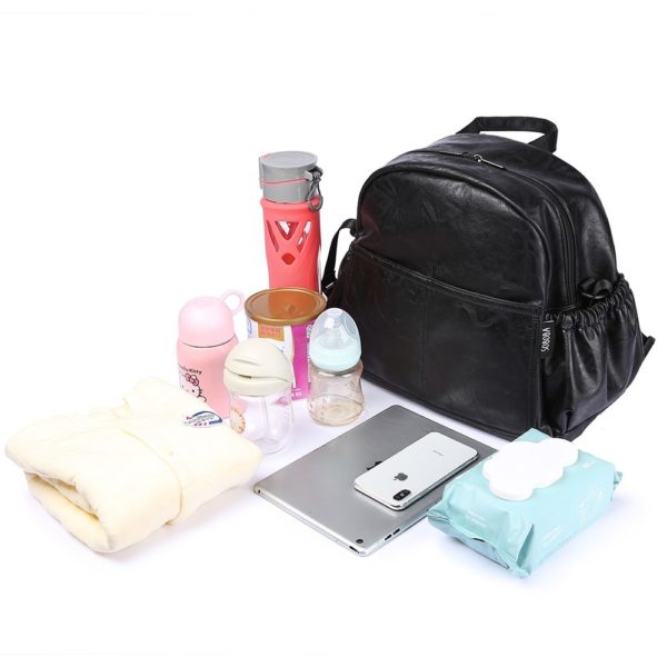 Fashion Maternity Nappy Changing Bag for Mother Black Large Capacity Fashion Diaper Bag with 2 Straps 3 Fashion Maternity Nappy Changing Bag for Mother Black Large Capacity Fashion Diaper Bag with 2 Straps Travel Backpack for Baby